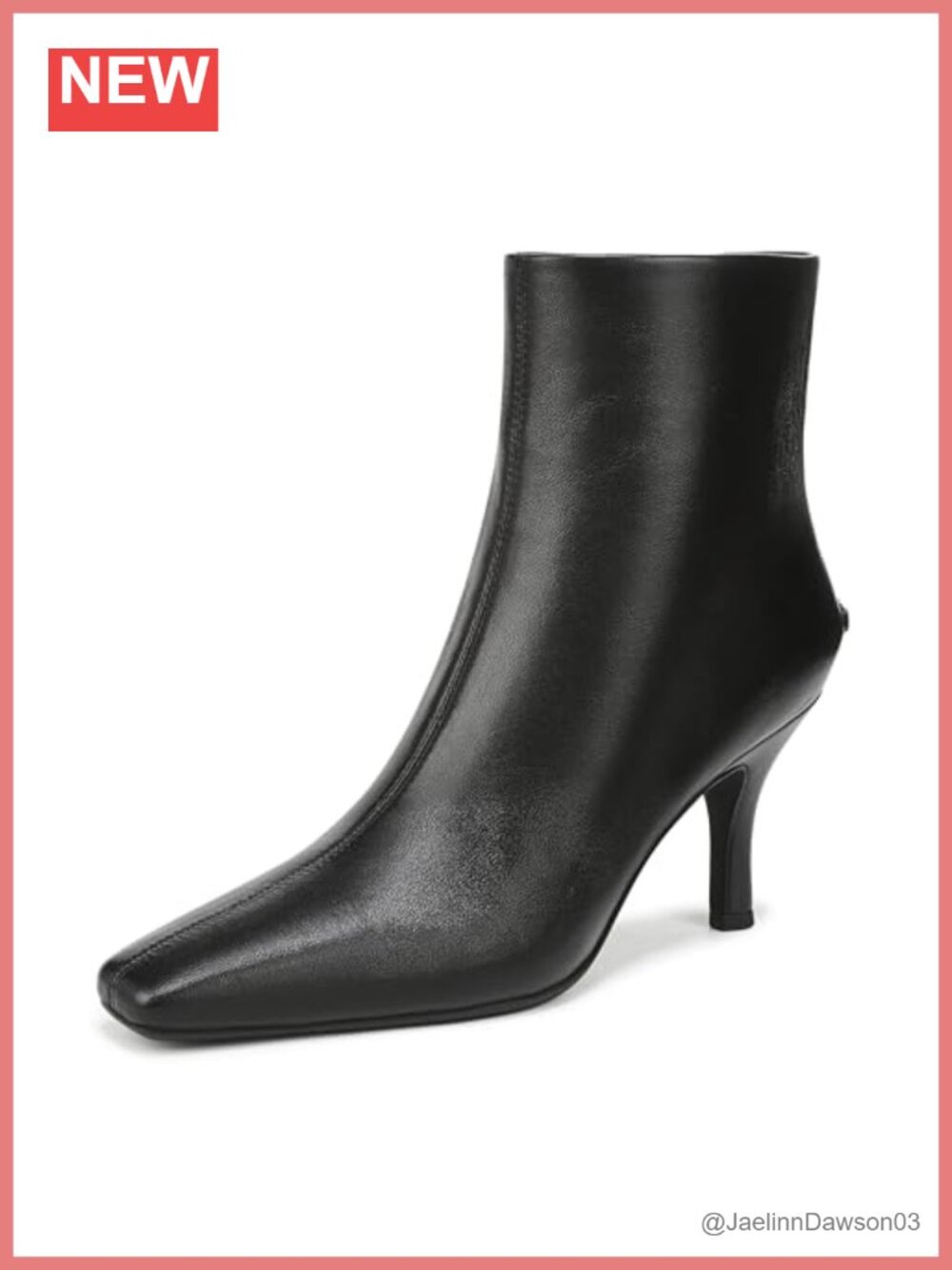 Women's Leather Snip Toe Kitten Heel Ankle Bootie with Zipper